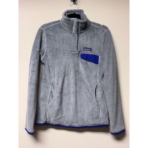 PATAGONIA Synchilla Re-Tool Snap-T Pullover Pockets, Gray/Blue, Sz M